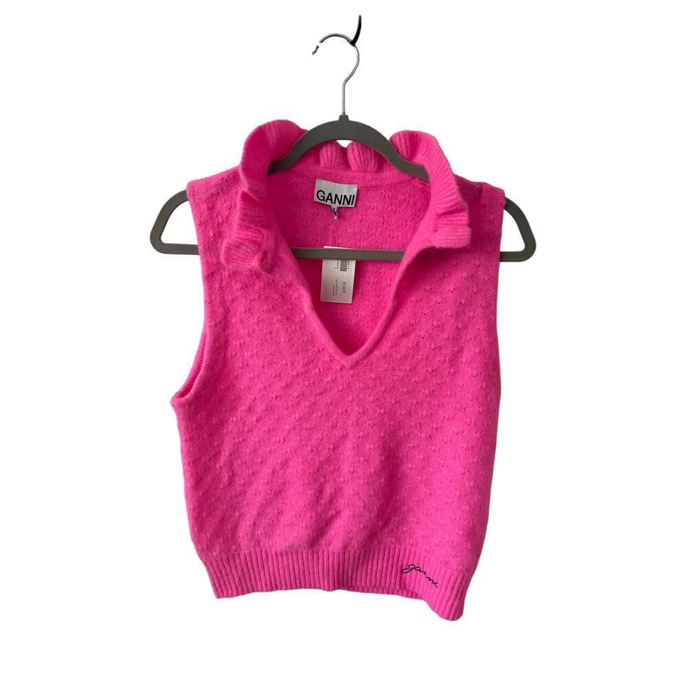 NWT Ganni cutout pointelle knit turtleneck top - Small